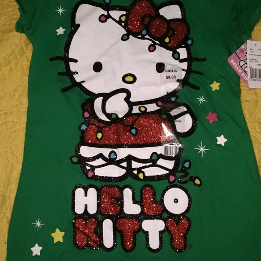 Hello Kitty green Christmas holiday shirt